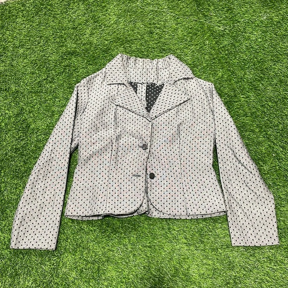 Ladies handmade grey jacket with black spots. - Picture 1 of 4